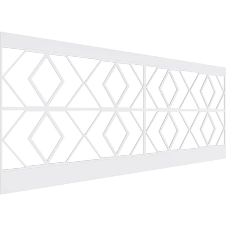 Ekena Millwork 40"H x 94 1/2"W Hillrose PVC Wainscot Paneling Kit WPK40X94HRE